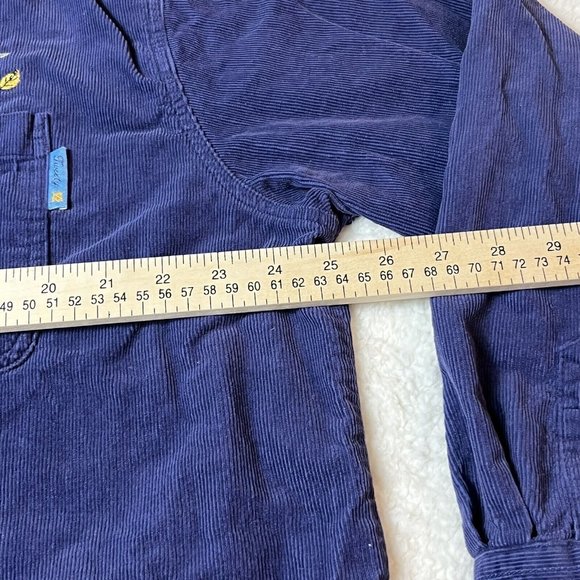 Vintage Looney Tunes Tweety Bird Long Sleeve Corduroy Button Shirt Blue Sz XL - Picture 7 of 8